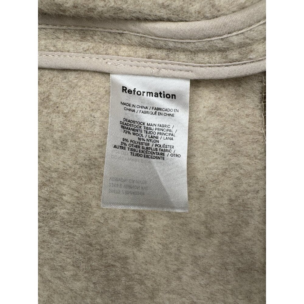 New Reformation Wool Coat Size M Wrap Beige Neutral - Picture 11 of 12